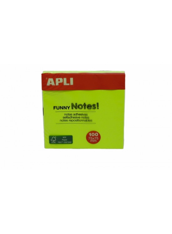 Apli Yapışkanlı Not Kağıdı Yeşil Funny 100 YP 75x75 11899 (1 Adet) Apli Yapışkanlı Not Kağıdı Yeşil Funny 100 YP 75x75 11899 (1 Adet)
