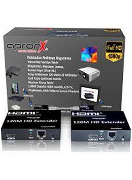 Apronx APX-120M-B Cat5e-Cat6 120 metre FullHd 1080P HDMI Extender