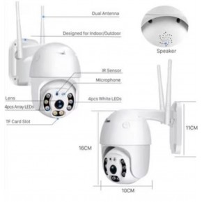 Apronx APX-WP70 3mp 2.8mm 8 LED Wifi Ptz Kamera
