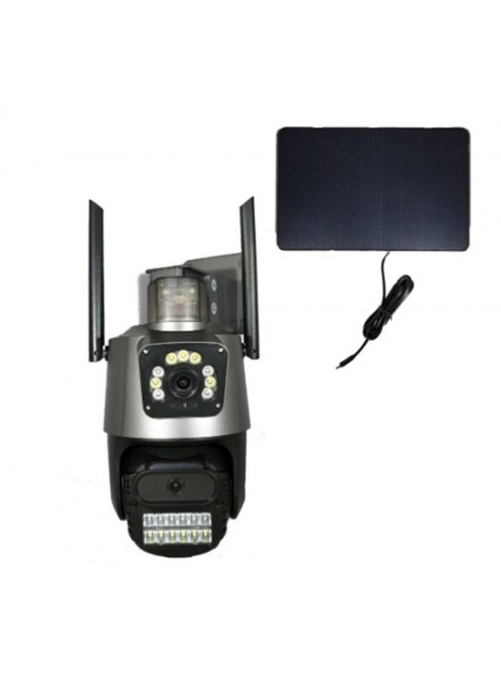 Apronx APX-WSP242 6Mp 2.8mm 4G Solar Çift Kamera 19 Led PTZ