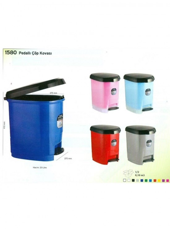 Ark Çöp Kovası Plastik Kapaklı Pedallı 20 Lt 1580