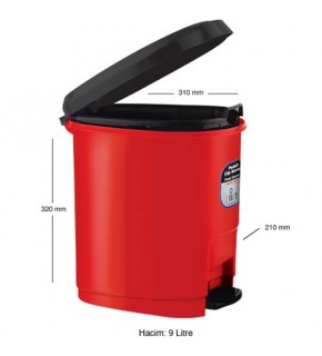 Ark Çöp Kovası Plastik Kapaklı Pedallı 9 Lt 1380