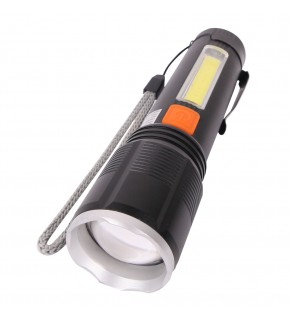 ARSUZ SİYAH 4 MODLU ŞARJ EDİLEBİLİR LED EL FENERİ