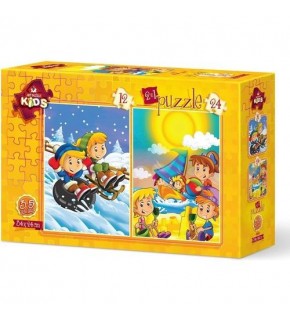 Art Puzzle 12+24 Parça Yaz-Kış 5553