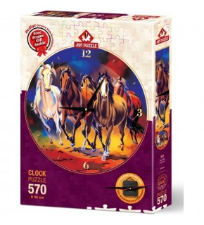 Art Puzzle 570 Parça Yılkı Atları Saat 5004