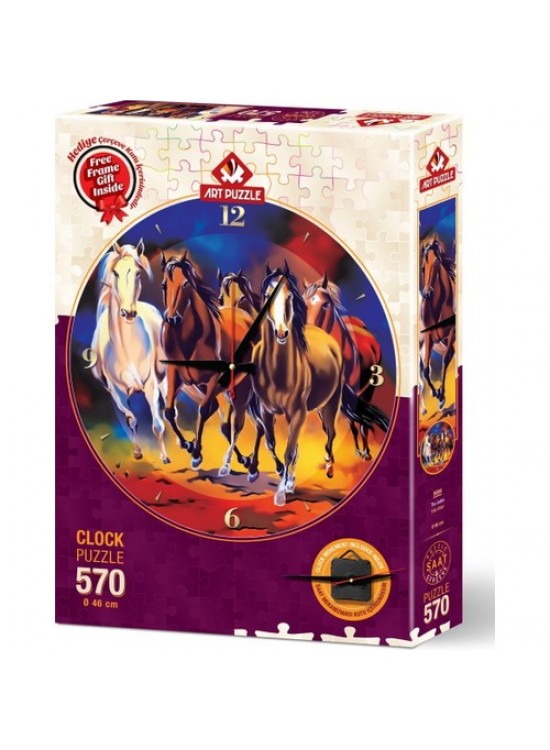 Art Puzzle 570 Parça Yılkı Atları Saat 5004 Art Puzzle 570 Parça Yılkı Atları Saat 5004