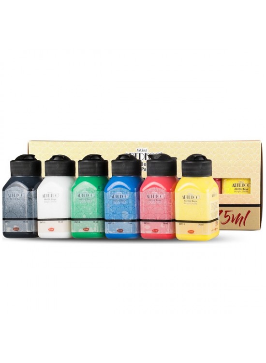 Artdeco Akrilik Boya 6x75 ML Set Canlı Renkler LV-Y-070I-AS1 Artdeco Akrilik Boya 6x75 ML Set Canlı Renkler LV-Y-070I-AS1
