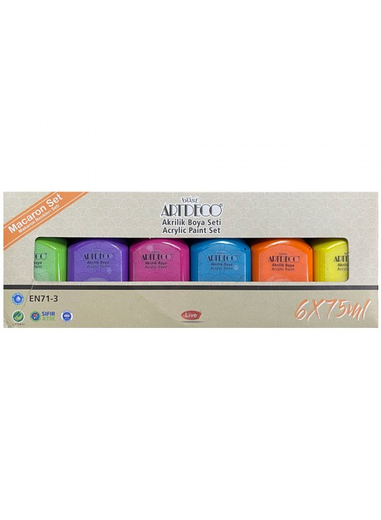 Artdeco Akrilik Boya 6x75 ML Set Makaron Renkler LV-Y-070I-AS7