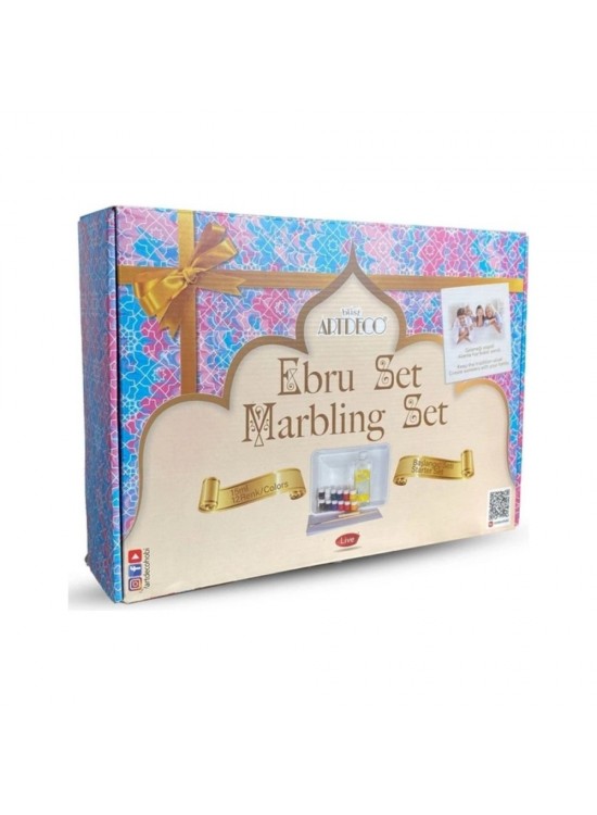 Artdeco Ebru Başlangıç Seti (A4 Tekneli) 12x15 ML Artdeco Ebru Başlangıç Seti (A4 Tekneli) 12x15 ML