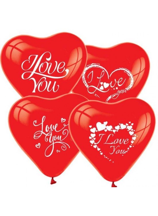As Balon 12" Baskılı Helyum 100 Lü Kırmızı Kalp As Balon 12" Baskılı Helyum 100 Lü Kırmızı Kalp