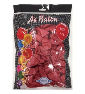 As Balon 12" İç Mekan Helyum 100 Lü Kırmızı