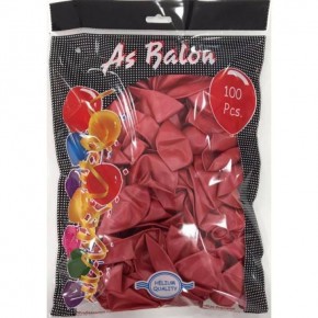 As Balon 12" İç Mekan Helyum 100 Lü Kırmızı