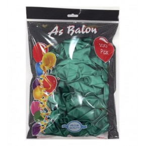 As Balon 12" İç Mekan Helyum 100 Lü Koyu Yeşil