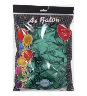 As Balon 12" İç Mekan Helyum 100 Lü Koyu Yeşil