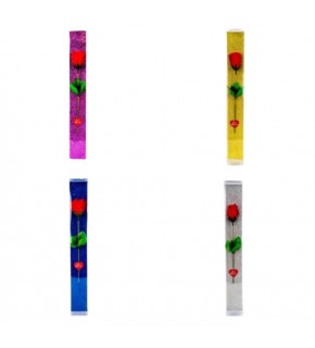 Asetat Kutulu Tekli Gül Simli Zemin (1 Adet)