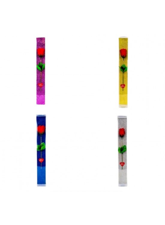 Asetat Kutulu Tekli Gül Simli Zemin (1 Adet) Asetat Kutulu Tekli Gül Simli Zemin (1 Adet)