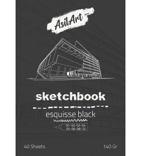 Asilart Sketchbook A3 140gr 40yp Siyah
