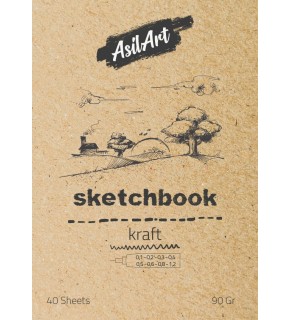 Asilart Sketchbook A3 90gr 40yp Kraft
