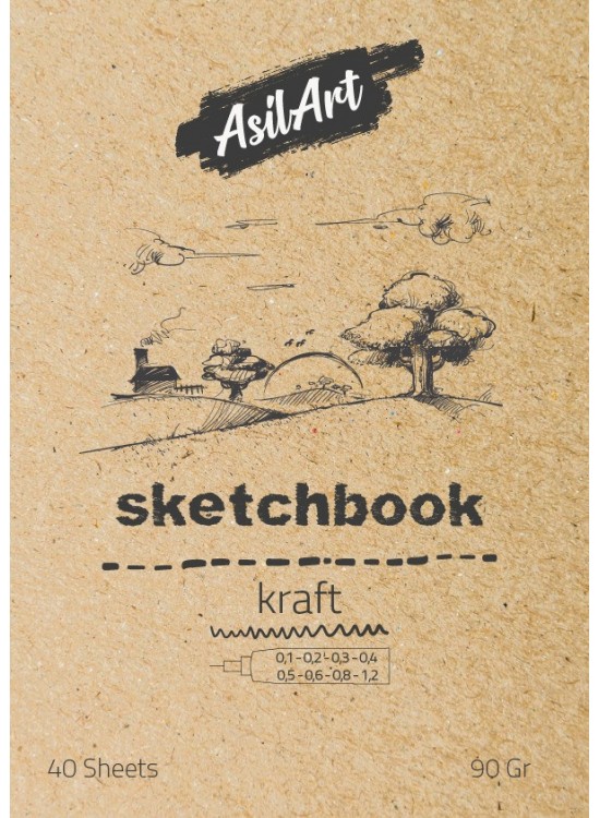 Asilart Sketchbook A3 90gr 40yp Kraft