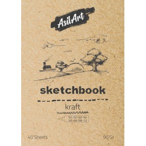 Asilart Sketchbook A5 90gr 40yp Kraft