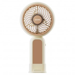 Asonic AFN21 Krem 250mAh Dahili Pil Elde Taşınabilir Masaüstü Usb Fan Şarjlı Type-c Şarj