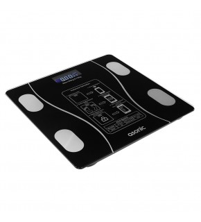 Asonic BS260 Siyah 2-AAA Pil Dijital Bluetooth Baskül (Sensör-Temperli Cam-Otomatik Sıfırlama)