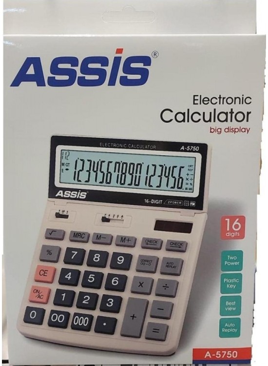 Assis Elektronik Hesap Makinesi 16 Hane Gri A-5750
