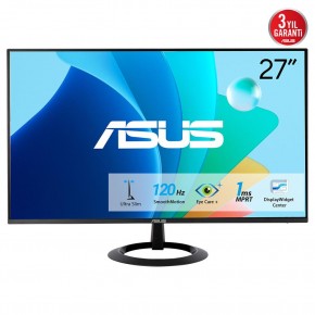 Asus 27" VZ279HG IPS 1920x1080 1MS 120hz HDMI VGA 3yil Cercevesiz Düsük Mavi Isik Ultra Slim Monitör