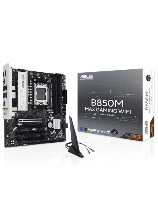 Asus B850M MAX GAMING WIFI 8000MHz (OC) DDR5 Soket AM5 M.2 HDMI DP mATX Anakart
