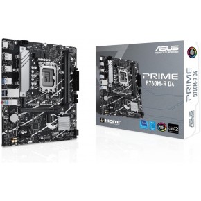Asus Prıme B760M-R D4 Intel B760 Lga1700 DDR4 5333 Hdmı 2X M2 Aura Rgb 2.5Gbit Lan Matx Anakart