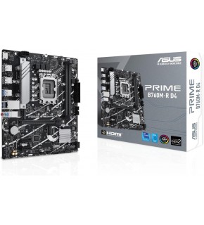 Asus Prıme B760M-R D4 Intel B760 Lga1700 DDR4 5333 Hdmı 2X M2 Aura Rgb 2.5Gbit Lan Matx Anakart