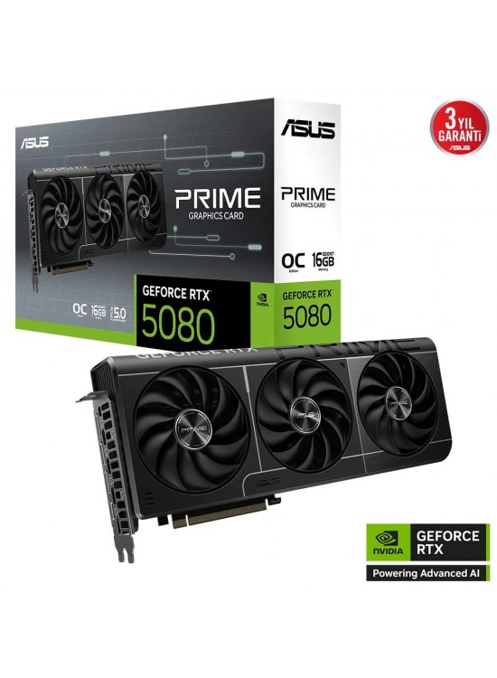 Asus Prime GeForce RTX5080 PRIME-RTX5080-O16G 16GB GDDR7 OC Edition 256 Bit Gaming Ekran Kartı