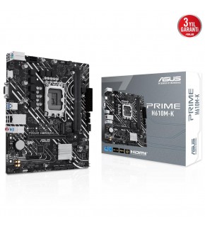 Asus Prime H610M-K ARGB Intel Soket LGA1700 DDR5 5600MHz mATX Gaming (Oyuncu) Anakart