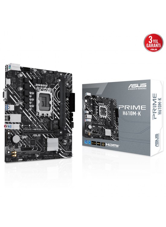 Asus Prime H610M-K Intel Soket LGA1700 DDR5 5600MHz mATX Gaming (Oyuncu) Anakart Asus Prime H610M-K Intel Soket LGA1700 DDR5 5600MHz mATX Gaming (Oyuncu) Anakart