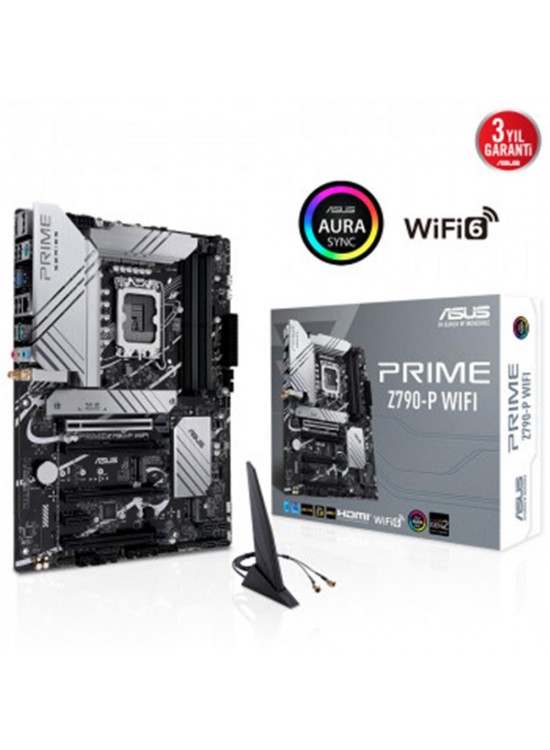 ASUS PRIME Z790-P WIFI INTEL Z790 LGA1700 DDR5 7200 DP HDMI 3X M2 USB3.2 AX WİFİ BT AURA RGB