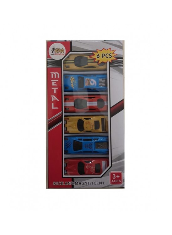 Asya Oyuncak Kutulu 6 Lı Metal Araba (1 Adet) Asya Oyuncak Kutulu 6 Lı Metal Araba (1 Adet)