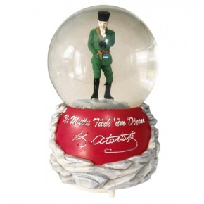 Atatürk Cam Küre - Cam Süs Eşya