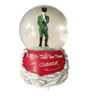 Atatürk Cam Küre - Cam Süs Eşya