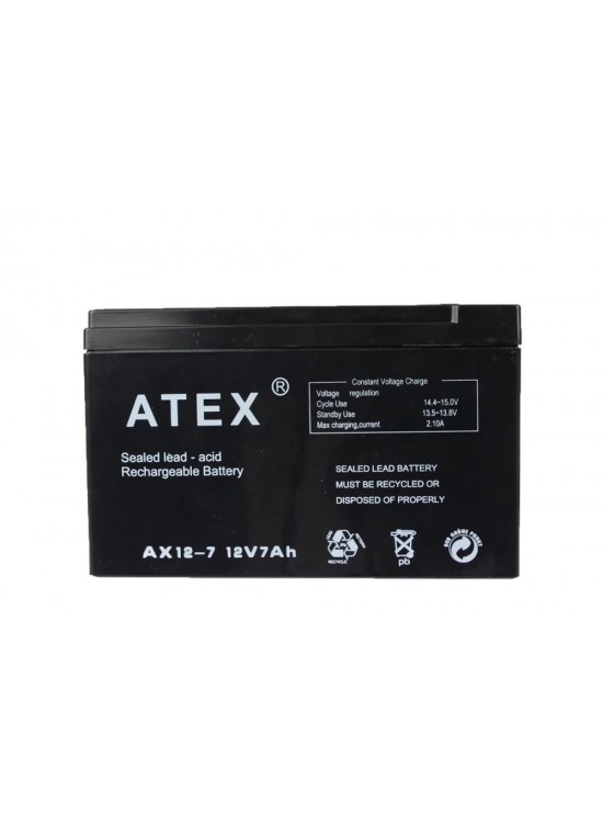 Atex AX-12V 7AH Bakımsız Kuru Akü Atex AX-12V 7AH Bakımsız Kuru Akü