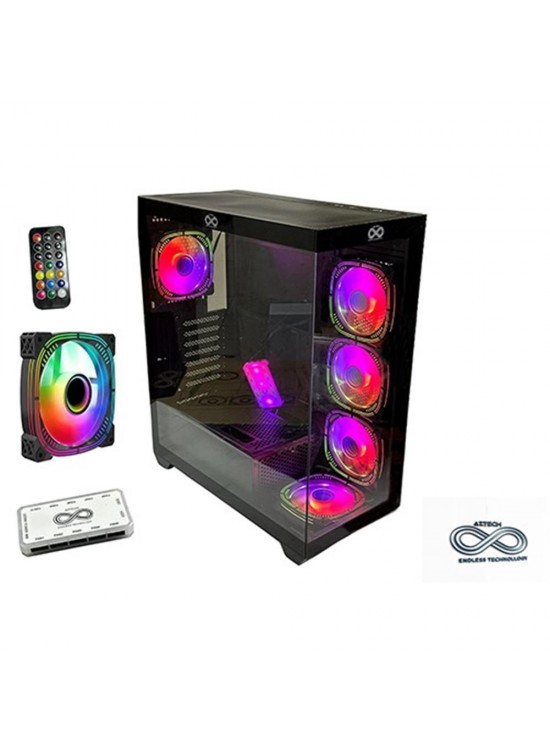 AZTECH AZT101 B 5 x RGB Fan Uzakdan Kumanda Siyah Akvaryum Gamin Kasa Temper Cam , RGB Switch AZTECH AZT101 B 5 x RGB Fan Uzakdan Kumanda Siyah Akvaryum Gamin Kasa Temper Cam , RGB Switch