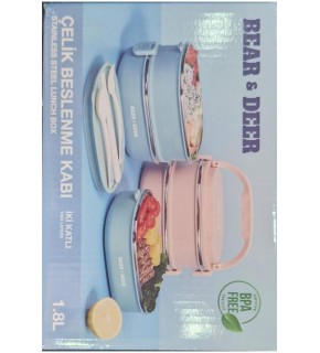 B&D Beslenme Kabı İki Katlı Çelik 3 Renk 1085