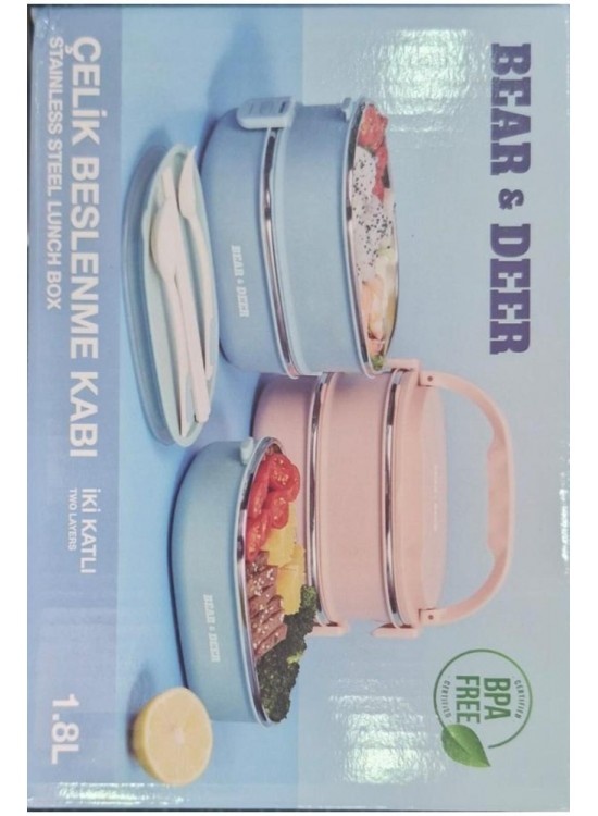 B&D Beslenme Kabı İki Katlı Çelik 3 Renk 1085 B&D Beslenme Kabı İki Katlı Çelik 3 Renk 1085