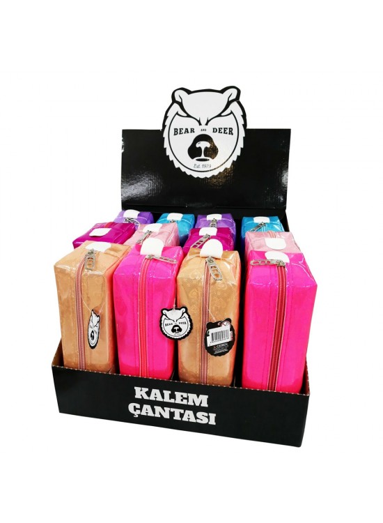 B&D Kalem Çantası Büyük Boy Kalp Desenli B&D Kalem Çantası Büyük Boy Kalp Desenli