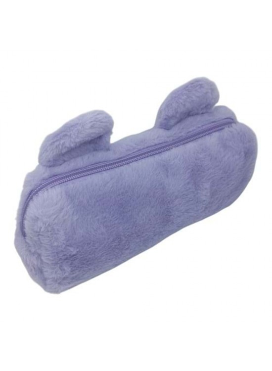 B&D Kalem Çantası Peluş Sevimli Kedi Mor