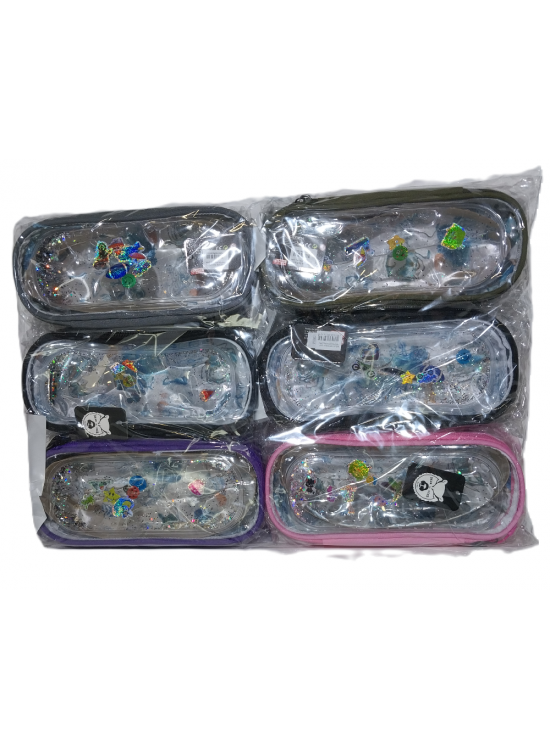 B&D Kalem Çantası Sulu Şeffaf Kapaklı Elips BD-KCS209 B&D Kalem Çantası Sulu Şeffaf Kapaklı Elips BD-KCS209