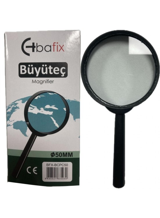 Bafix Büyüteç Cam Plastik Çerçeveli 50 MM BFX-BCPC50 (1 Adet) Bafix Büyüteç Cam Plastik Çerçeveli 50 MM BFX-BCPC50 (1 Adet)