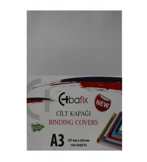 Bafix Cilt Kapağı Plastik Opak A3 160 MIC Beyaz (1 Adet)