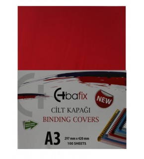 Bafix Cilt Kapağı Plastik Opak A3 160 MIC Kırmızı (1 Adet)