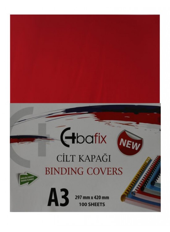 Bafix Cilt Kapağı Plastik Opak A3 160 MIC Kırmızı (1 Adet) Bafix Cilt Kapağı Plastik Opak A3 160 MIC Kırmızı (1 Adet)