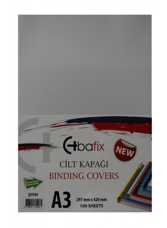 Bafix Cilt Kapağı Plastik Opak A3 160 MIC Şeffaf (1 Adet)